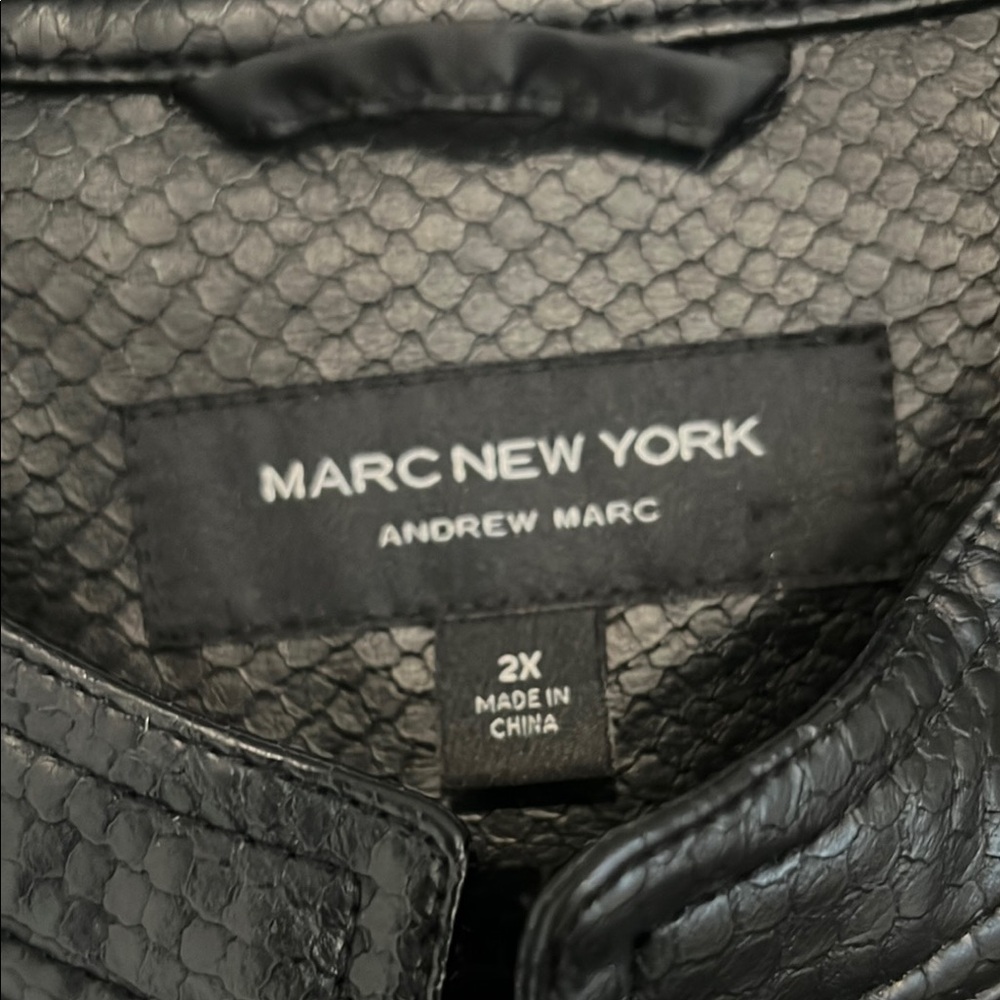 Michael Kors Black Leather Jacket with Gold Accents - Picture 2 of 4